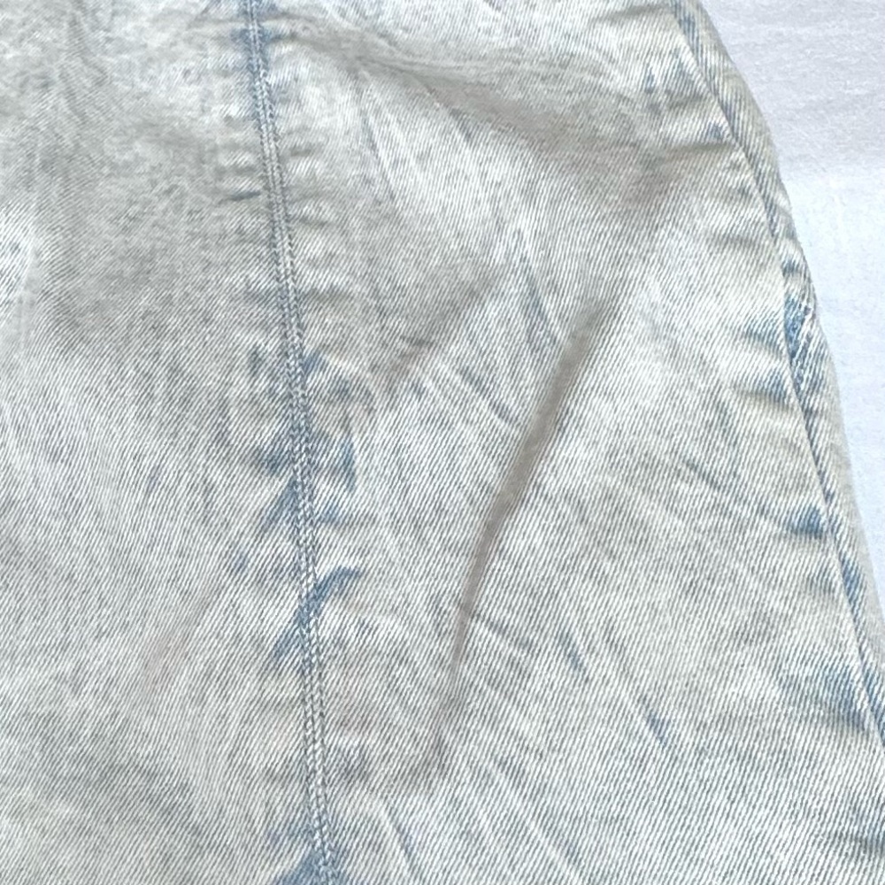 Insight Womens Dress Acid Wash Denim Strapless Sweetheart Pockets Mini Size 6 - Picture 2 of 13